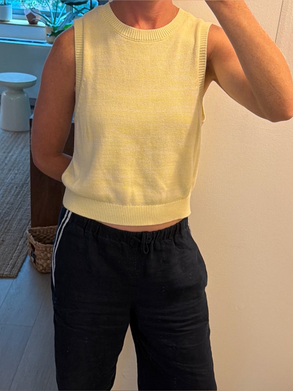 bp butter yellow  Knit Sleeveless Sweater Vest